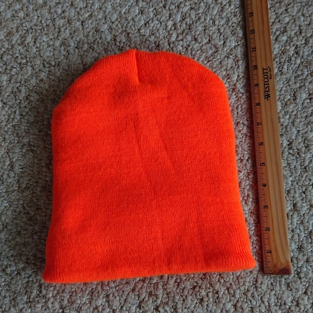 Daylily Orange Snow or hunting  Heavy Weight Beanie One Size NWOT